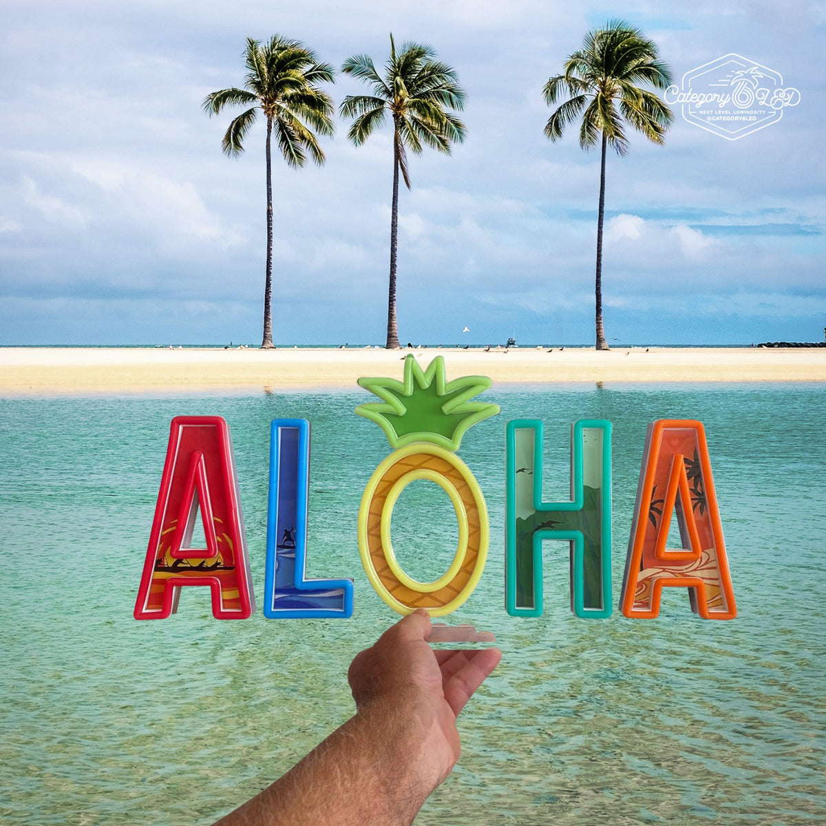Aloha LED Light Sign | Category 6 LED | Category6LED